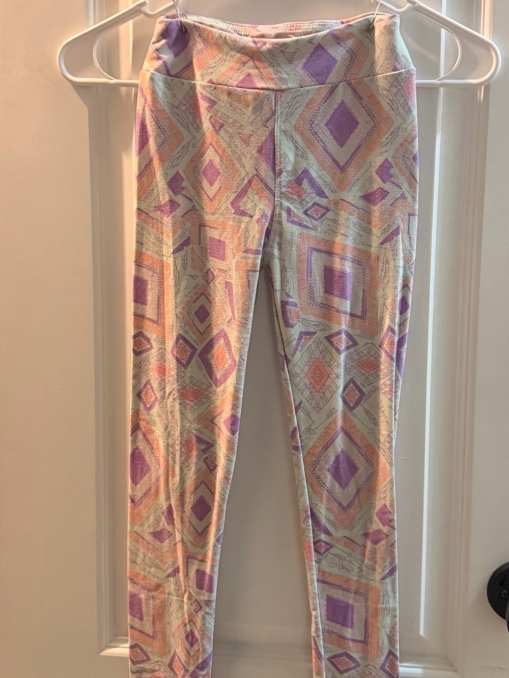 LulaRoe Kids’ Pastel Geometric Print Leggings - L/XL